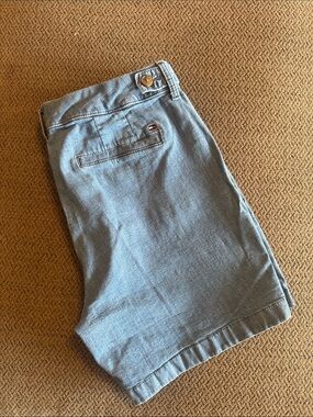 Tommy Hilfiger Light Blue Denim Flat Front Cotton-Blend Shorts